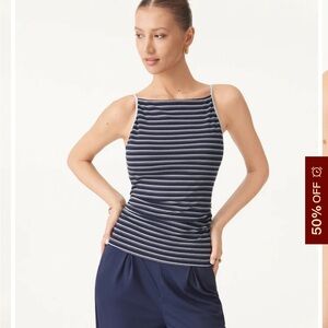 OGL Striped Side Ruched Spaghetti New Airy Brami - NWT